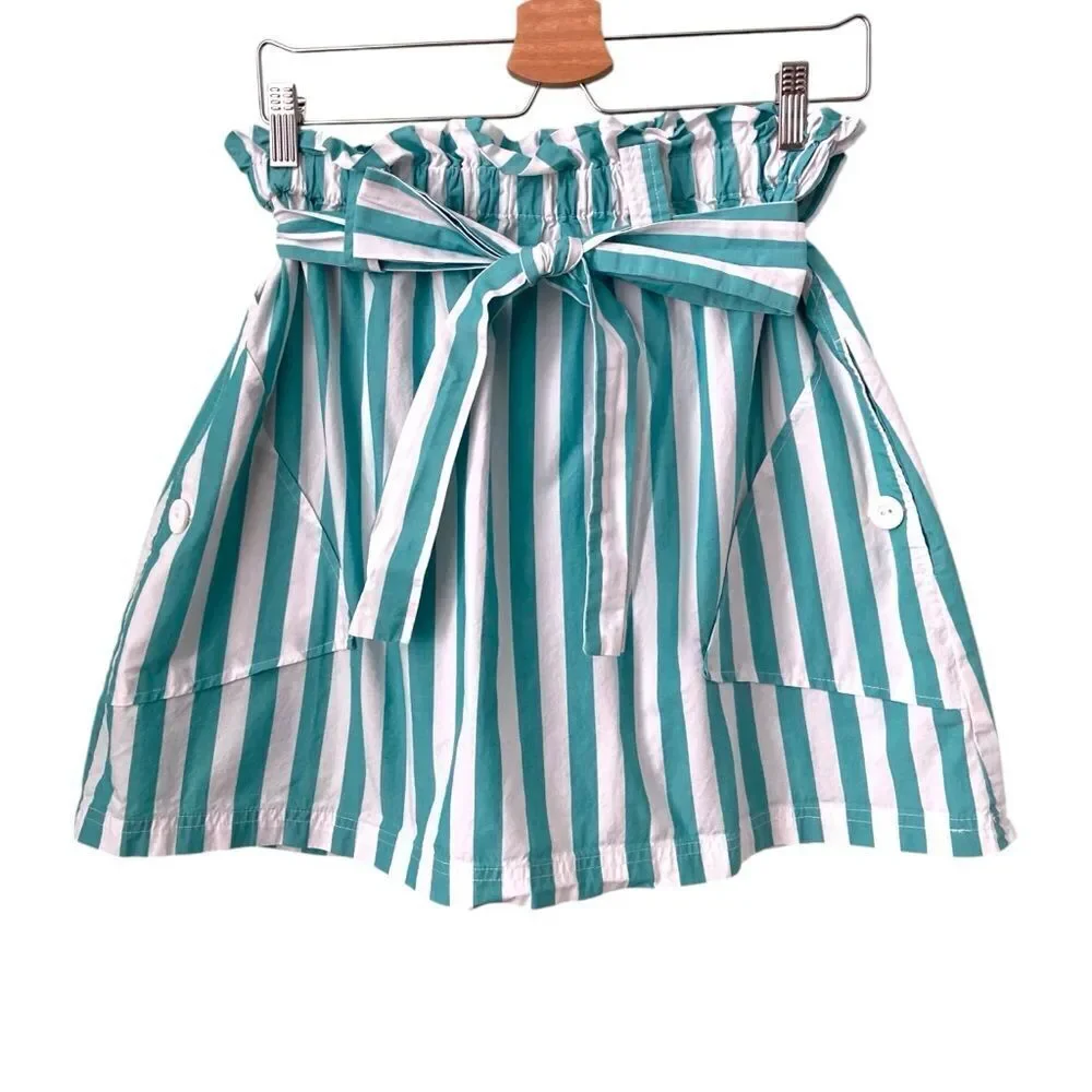 Urban Outfitters Tiffany Belted Paperbag Mini Skirt in Size Large - Picture 4 of 10